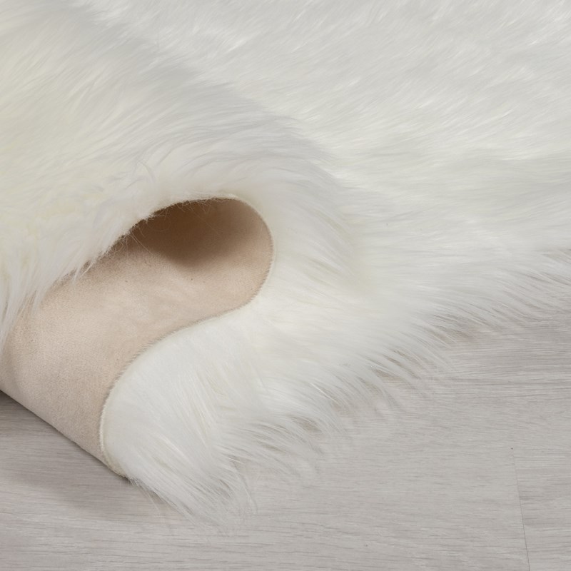 Faux Fur Sheepskin in Ivory buy online from the rug seller uk